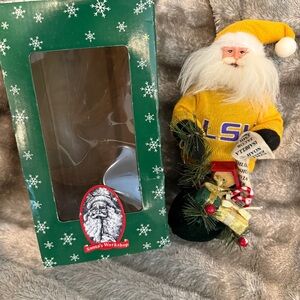 Santa’s Workshop LSU Tigers Santa Figurine w/ Box | Vintage Style Holiday Decor